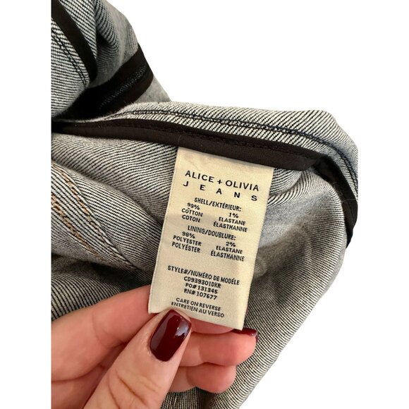 Alice + Olivia Natacha Godet Maxi Denim Dress Dark Rinse NWT - Size 2 - Picture 9 of 12